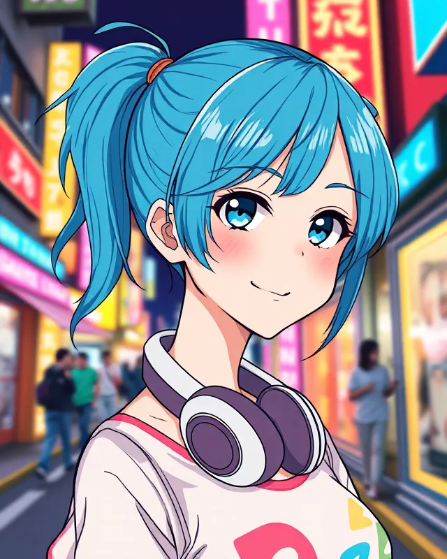 Anime host: example AI influencer portrait