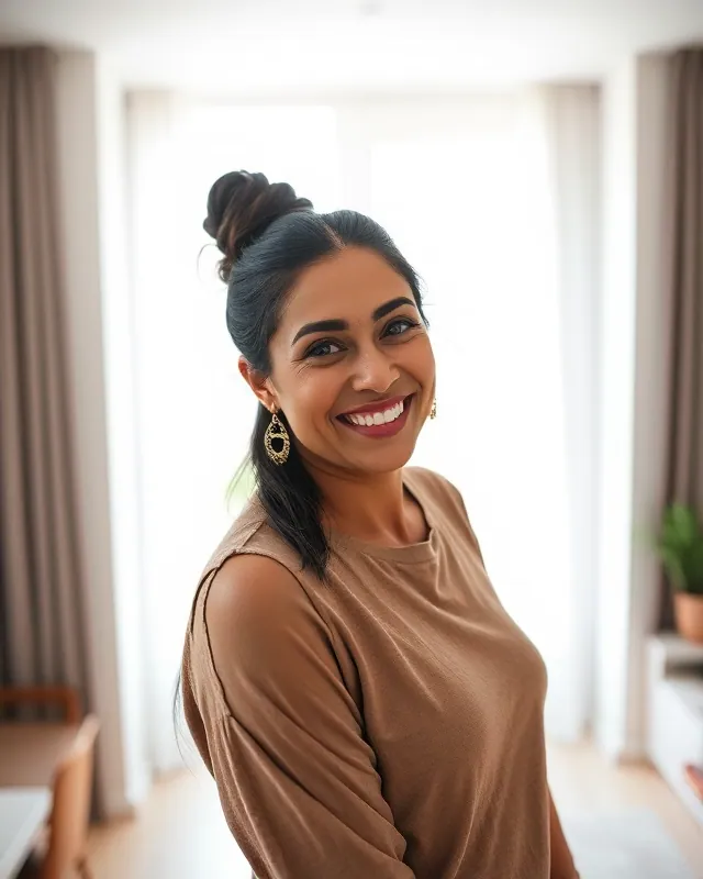 Home chef: example AI influencer portrait