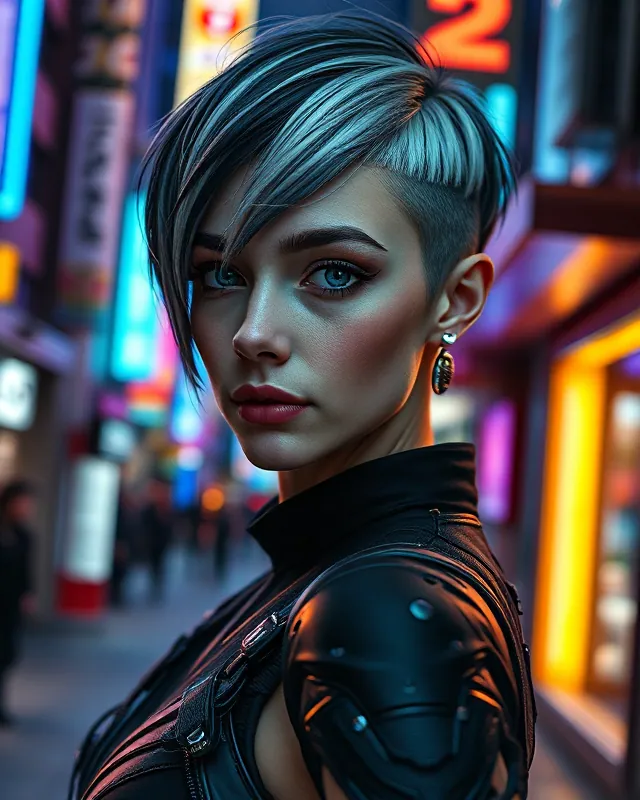 Cyber courier: example AI influencer portrait