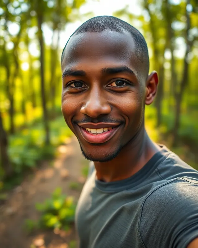 Morning run: example AI influencer portrait