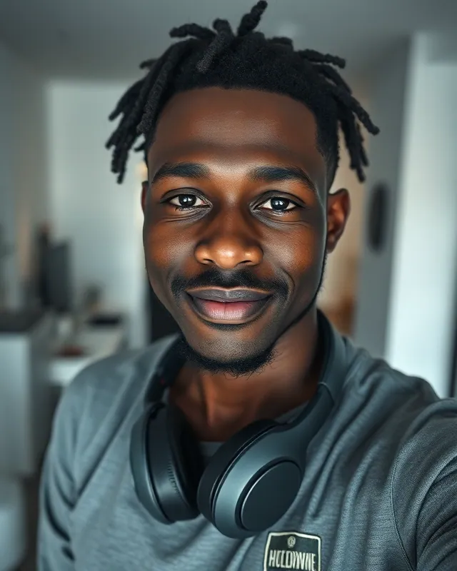 Studio musician: example AI influencer portrait
