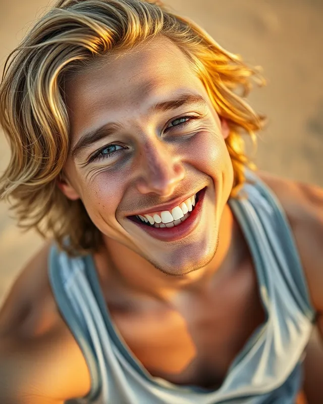 Surf life: example AI influencer portrait