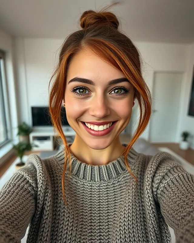 Night routine: example AI influencer portrait