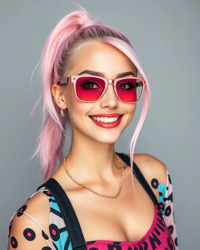 Y2K pop: example AI influencer portrait